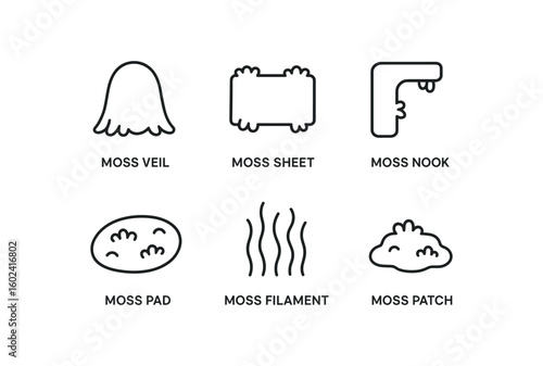 straight perfect stroke icon mono icons style isolated moss veil moss sheet moss nook moss pad moss ment moss patch