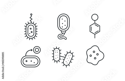 straight perfect stroke icon mono icons style isolated bacterial infection lipopolysaccharide endotoin unit bacterial infection flallar motor comple bacterial infection quom sensing