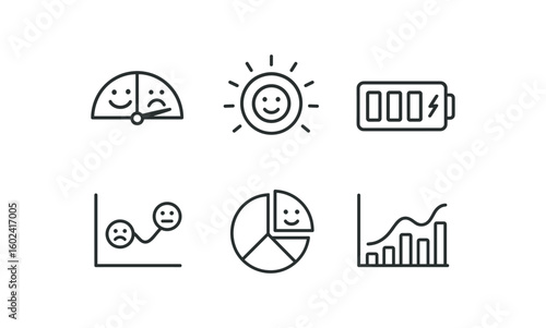 straight perfect stroke icon mono icons style isolated Mood tempeent meter Mood aura filter Mood bar Mood sentiment graph Mood psych chart Mood feeling inde
