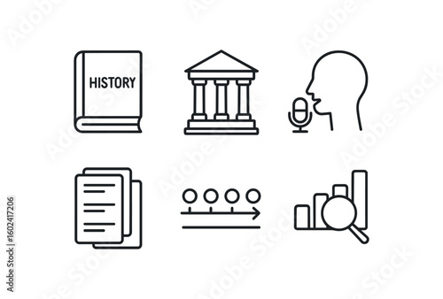straight perfect stroke icon mono icons style isolated history encyclopedia volume history herita site history oral tradition recording history chronicle series history periodization schema