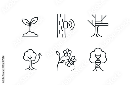 straight perfect stroke icon mono icons style isolated tree seedling sta tree flow sensor tree branch scaffold tree phototropism ais tree pollination vector tree netic marker