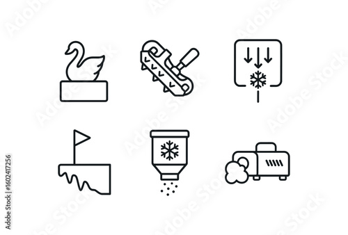 straight perfect stroke icon mono icons style isolated ice sculpture chisel ice cleat attachment ice melt sensor ice shelf marker ice pellet dispenser ice fog machine