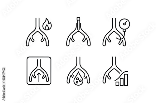 straight perfect stroke icon mono icons style isolated bronchi bronchi iammation marker bronchi biopsy tube bronchi pressure sensor bronchi ventilation scan bronchi mucus trap bronchi lumen