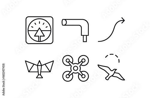 straight perfect stroke icon mono icons style isolated glide slope indicator airspeed pitot tube path tr flapping mechanism model robotic drone rotor thermalling bird model