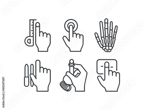 straight perfect stroke icon mono icons style isolated finrs joint fleometer finrs touch interface finrs phalan model finrs nail file kit finrs ring sizer finrs skin sensor
