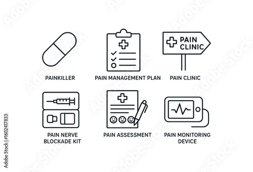 straight perfect stroke icon mono icons style isolated painkiller capsule pain mment plan pain clinic pain nerve ade kit pain assessment form pain monitoring device
