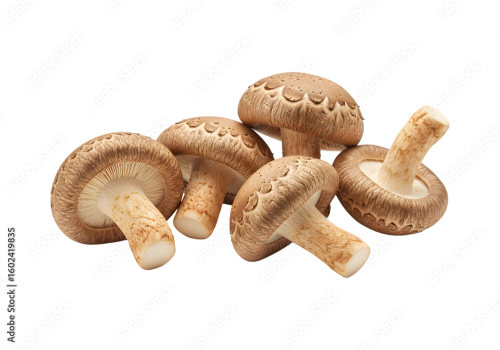 Fototapeta premium Shiitake mushrooms on a transparent background