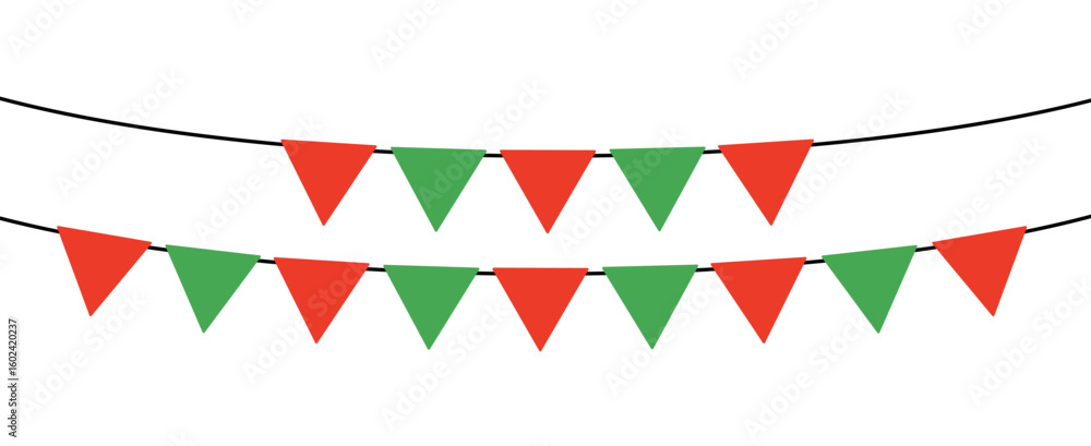 Obraz premium Christmas buntings. Christmas party fun garland