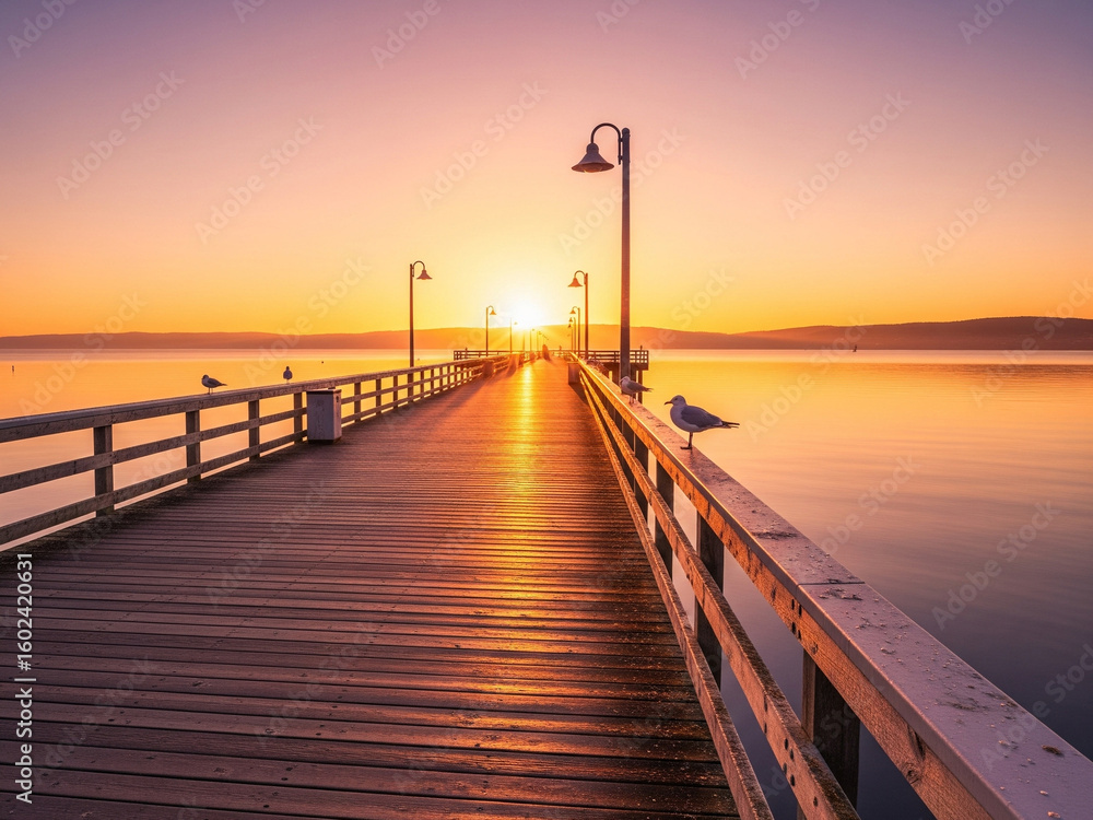 Fototapeta premium pier at sunset