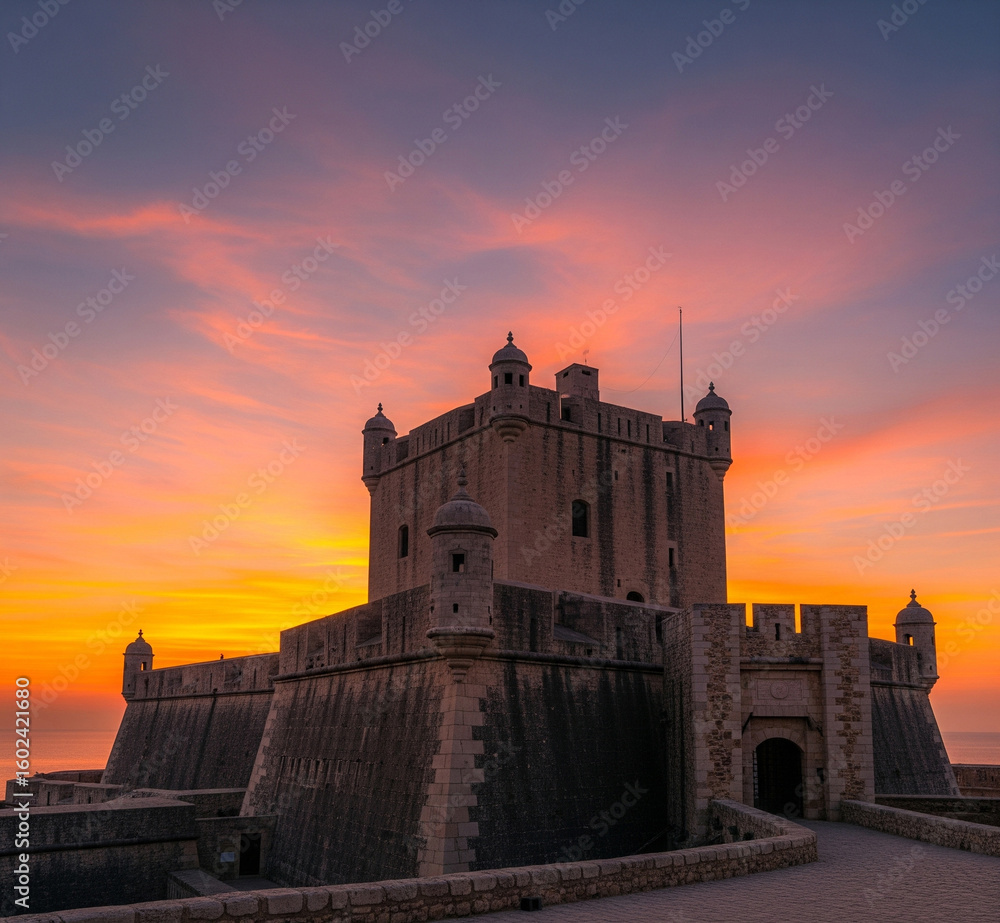 Fototapeta premium sunset over the castle