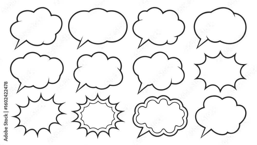 Collection of Hand Drawn Sketchy Speech Bubbles thought bubble Collection of Hand Drawn Sketchy Speech Bubbles thought bubble