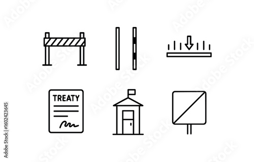 straight perfect out stroke icon mono icons style isolated border demarcation tape border margin indicator border threshold gauge border treaty document border guard post border eclusion