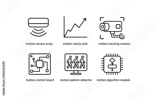 straight perfect out stroke icon mono icons style isolated motion sensor array motion vector plot motion tracking camera motion control board motion pattern detector motion algorithm module