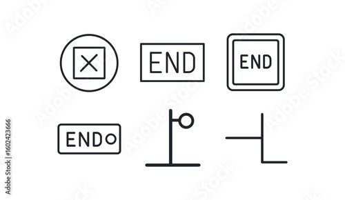 straight perfect out stroke icon mono icons style isolated end point coordinate end game screen end file token end mirror finish end stop switch end boundary