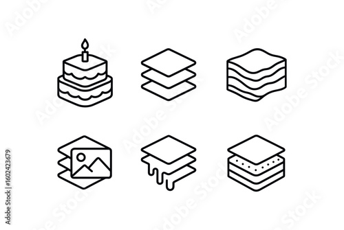 straight perfect out stroke icon mono icons style isolated layer cake tier layer network stack layer geology strata layer image overlay layer paint coat layer sedimentary bed