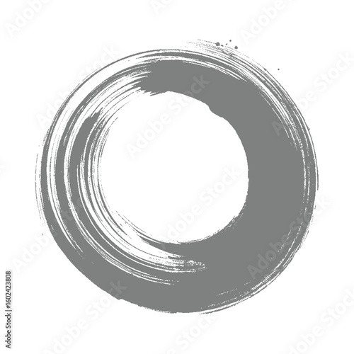 Silhouette of circle brushstroke, Enso

