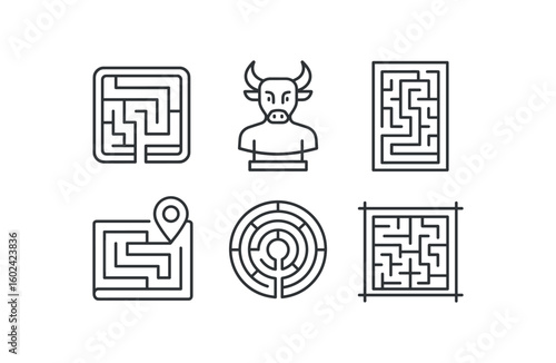 straight perfect out stroke icon mono icons style isolated labyrinth hedge maze map labyrinth minotaur statue labyrinth wall panel labyrinth path marker labyrinth aerial view labyrinth print