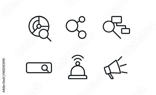 straight perfect out stroke icon mono icons style isolated search radar screen search node tracker search engine algorithm search query bar search beacon transmitter search spot lamp