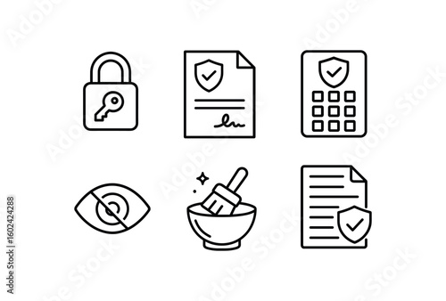 straight perfect out stroke icon mono icons style isolated confidentiality encryption key vault confidentiality agreement form confidentiality access control panel confidentiality privacy
