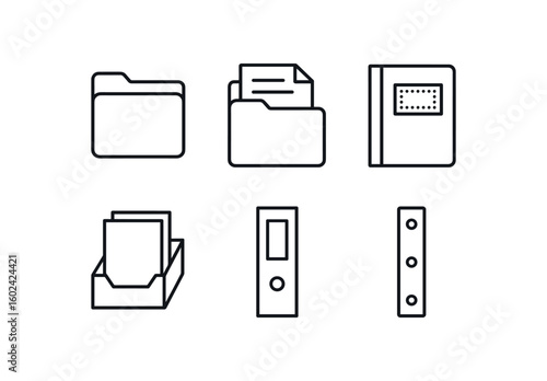 straight perfect out stroke icon mono icons style isolated folder document sleeve folder report cover folder label sticker sheet folder file organizer tray folder spine label folder punch