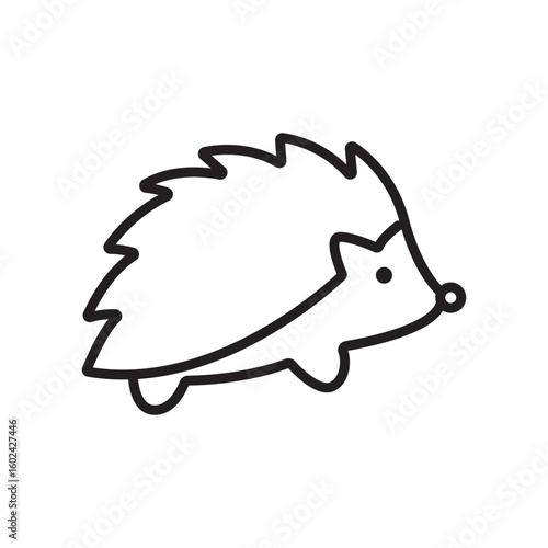 Single outline icon of a hedgehog, designed in editable stroke. Perfect for woodland animal, forest life, or cute pet illustrations.