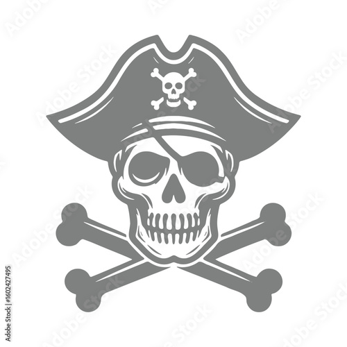 Silhouette of pirate symbol, skull and cross bone

