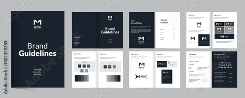 A4 Brand guidelines design template, Brand Manuals brand identity design,  Brand guideline