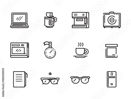 roam hustle ultra minimalist 2d line art set one