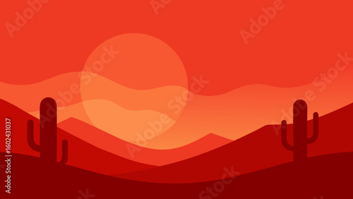 desert cactus dusk landscape