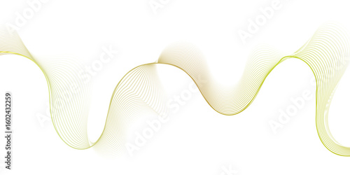 A minimalist abstract background featuring delicate, undulating lines in a soft golden hue, creating a continuous wave pattern against a pristine white backdrop, conveying fluidity and elegance.