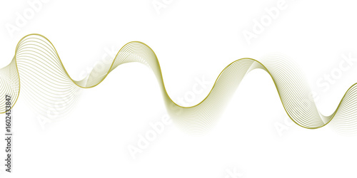 A minimalist abstract background featuring delicate, undulating lines in a soft golden hue, creating a continuous wave pattern against a pristine white backdrop, conveying fluidity and elegance.