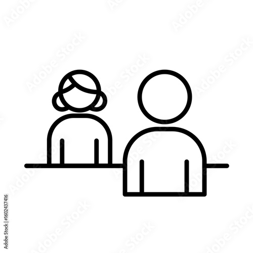 Job interview - candidate discussion - vector icon