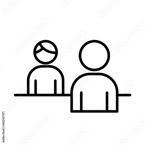 Job interview - candidate discussion - vector icon
