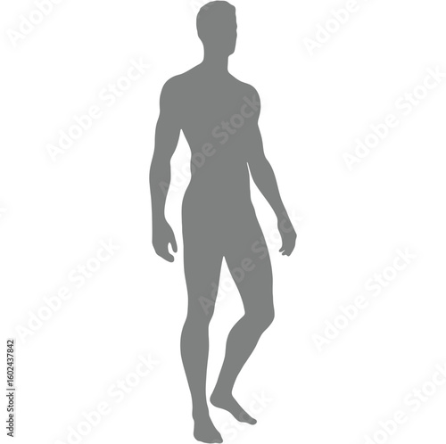 Silhouette of male body, diagonal

