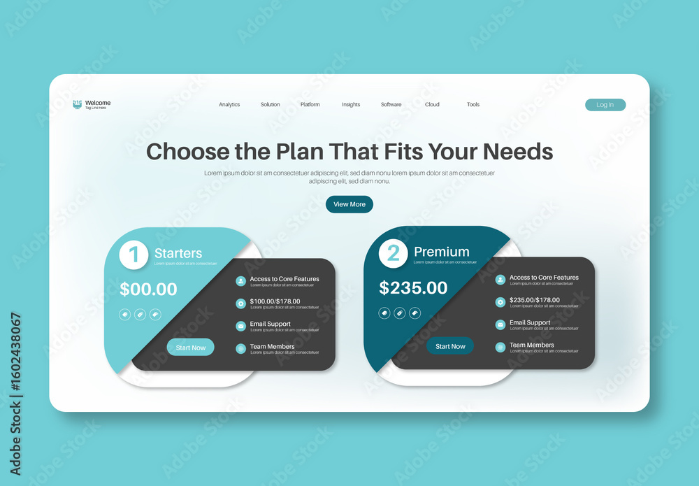 Modern Pricing Table Section Template Stock Template | Adobe Stock