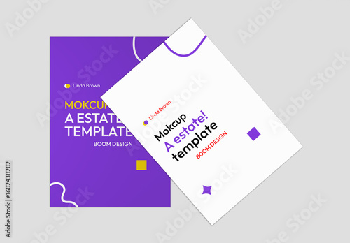 Top View A4 Flyer Design Mockup
