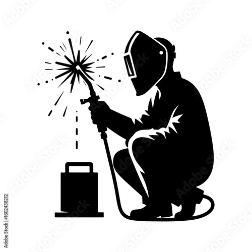 welder in protective mask