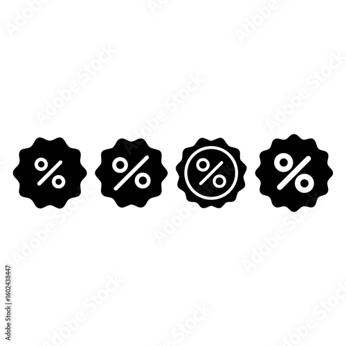Discount icon, Percentage, finance percent offer tag, Shopping Sale label, , promotion commission icons button, vector, sign, symbol, logo, Discount, percentage icon symbol on white background