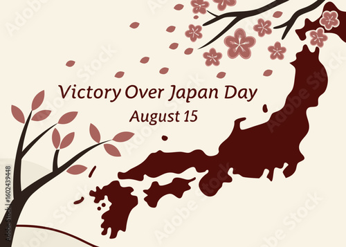 vector showing a burning map revealing peace, metaphorical design for v-j day on august 15, useful for posters, blogs, or visual storytelling