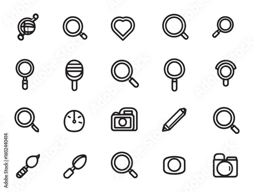 Search Icon Simple Ultra Minimalist Line Drawing