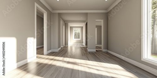 Empty apartment with two rooms, offering a blank canvas for customization, Generative AI
