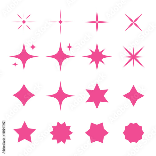 Retro Bright Sparkle Star Element Set