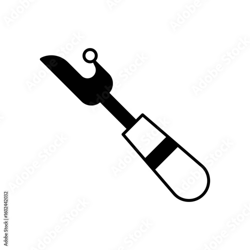 Seam Ripper Sewing Tool Fill Icon: Needlework & Fabric Unpicking Symbol