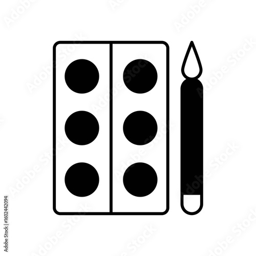 Watercolor Paint Set Fill Icon: Art & Painting Medium Symbol