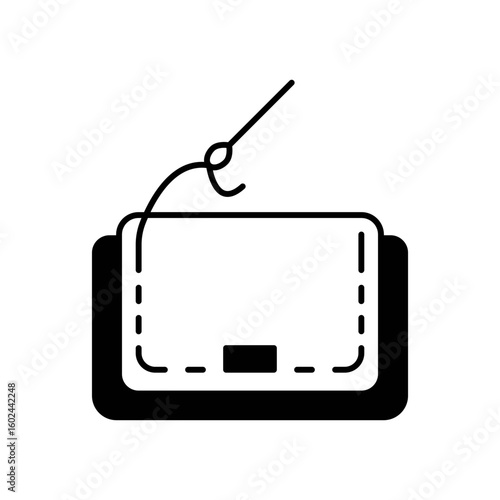 Craft Supply Bag Fill Icon: Art Project Storage & Carry Symbol