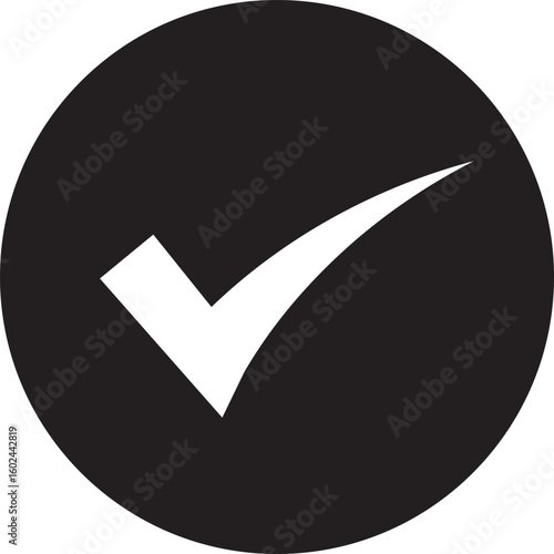 approved icons. rounded right sign concept. Correct vote choice symbol. accept checkmark icons.  right icon or symbol
