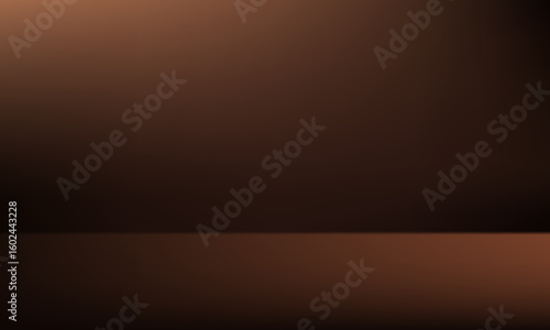 Empty Dark Brown studio room background Space for selling products, backdrop, wallpaper, background, text. Empty Room Studio with table. Vector illustration.