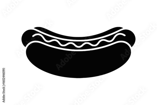 Hot dog with wavy mustard sausage condiment