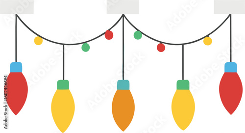 Abstract design with seasonal light elements isolated on white background