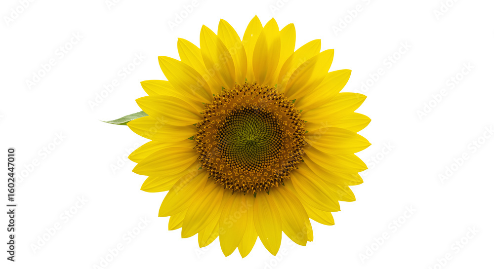Fototapeta premium Bright Vibrant Yellow Sunflower Flower Bloom Transparent Background